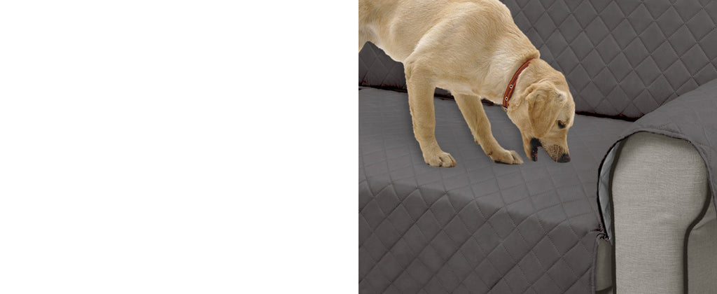 Easy-Going Reversible Couch Cover for 3 Cushion Couch Sofa Cover for Dogs Water Resistant Furniture Protector Cover with Foam Sticks Elastic Straps for Pet Cat (Sofa, Gray/Light Gray)
